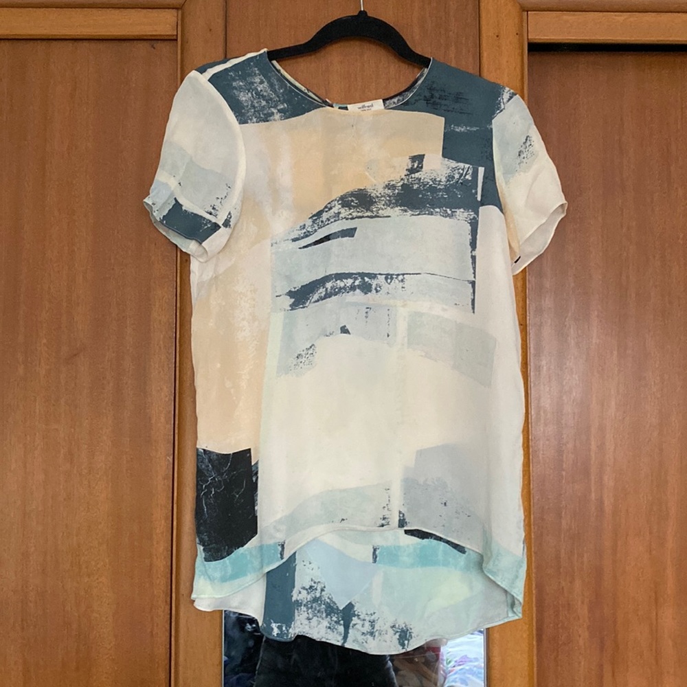 Silk abstract print shirt - wilfred Aritzia shirt size S